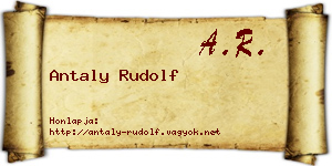 Antaly Rudolf névjegykártya